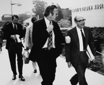Mayor John Lindsay heading to Commencement 1973